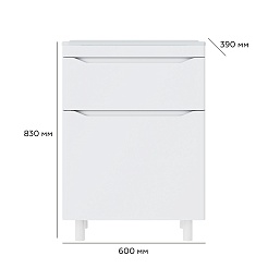 Vivon Тумба с раковиной Shelly 60 белая матовая – фотография-11